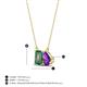 4 - Arika 1.21 ctw Emerald Shape Created Alexandrite with Pear Shape Amethyst Toi Et Moi Women Pendant Necklace 