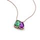 3 - Arika 1.21 ctw Emerald Shape Created Alexandrite with Pear Shape Amethyst Toi Et Moi Women Pendant Necklace 