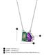 4 - Arika 1.21 ctw Emerald Shape Created Alexandrite with Pear Shape Amethyst Toi Et Moi Women Pendant Necklace 