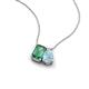 3 - Arika 1.16 ctw Emerald Shape Created Alexandrite with Pear Shape Aquamarine Toi Et Moi Women Pendant Necklace 