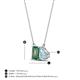 4 - Arika 1.16 ctw Emerald Shape Created Alexandrite with Pear Shape Aquamarine Toi Et Moi Women Pendant Necklace 