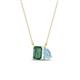 1 - Arika 1.16 ctw Emerald Shape Created Alexandrite with Pear Shape Aquamarine Toi Et Moi Women Pendant Necklace 