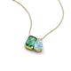 3 - Arika 1.16 ctw Emerald Shape Created Alexandrite with Pear Shape Aquamarine Toi Et Moi Women Pendant Necklace 