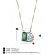 4 - Arika 1.16 ctw Emerald Shape Created Alexandrite with Pear Shape Aquamarine Toi Et Moi Women Pendant Necklace 