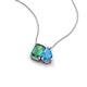3 - Arika 1.31 ctw Emerald Shape Created Alexandrite with Pear Shape Blue Topaz Toi Et Moi Women Pendant Necklace 