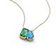 3 - Arika 1.31 ctw Emerald Shape Created Alexandrite with Pear Shape Blue Topaz Toi Et Moi Women Pendant Necklace 