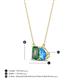 4 - Arika 1.31 ctw Emerald Shape Created Alexandrite with Pear Shape Blue Topaz Toi Et Moi Women Pendant Necklace 
