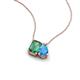 3 - Arika 1.31 ctw Emerald Shape Created Alexandrite with Pear Shape Blue Topaz Toi Et Moi Women Pendant Necklace 
