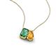 3 - Arika 1.21 ctw Emerald Shape Created Alexandrite with Pear Shape Citrine Toi Et Moi Women Pendant Necklace 