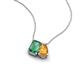 3 - Arika 1.21 ctw Emerald Shape Created Alexandrite with Pear Shape Citrine Toi Et Moi Women Pendant Necklace 