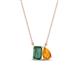 1 - Arika 1.21 ctw Emerald Shape Created Alexandrite with Pear Shape Citrine Toi Et Moi Women Pendant Necklace 