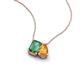 3 - Arika 1.21 ctw Emerald Shape Created Alexandrite with Pear Shape Citrine Toi Et Moi Women Pendant Necklace 
