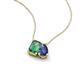 3 - Arika 1.16 ctw Emerald Shape Created Alexandrite with Pear Shape Iolite Toi Et Moi Women Pendant Necklace 