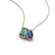 3 - Arika 1.16 ctw Emerald Shape Created Alexandrite with Pear Shape Iolite Toi Et Moi Women Pendant Necklace 