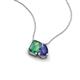 3 - Arika 1.16 ctw Emerald Shape Created Alexandrite with Pear Shape Iolite Toi Et Moi Women Pendant Necklace 