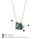 4 - Arika 1.16 ctw Emerald Shape Created Alexandrite with Pear Shape Iolite Toi Et Moi Women Pendant Necklace 