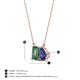 4 - Arika 1.16 ctw Emerald Shape Created Alexandrite with Pear Shape Iolite Toi Et Moi Women Pendant Necklace 