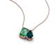 3 - Arika 1.31 ctw Emerald Shape Created Alexandrite with Pear Shape London Blue Topaz Toi Et Moi Women Pendant Necklace 