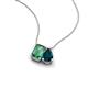 3 - Arika 1.31 ctw Emerald Shape Created Alexandrite with Pear Shape London Blue Topaz Toi Et Moi Women Pendant Necklace 