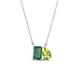 1 - Arika 1.31 ctw Emerald Shape Created Alexandrite with Pear Shape Peridot Toi Et Moi Women Pendant Necklace 