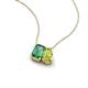 3 - Arika 1.31 ctw Emerald Shape Created Alexandrite with Pear Shape Peridot Toi Et Moi Women Pendant Necklace 
