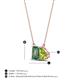 4 - Arika 1.31 ctw Emerald Shape Created Alexandrite with Pear Shape Peridot Toi Et Moi Women Pendant Necklace 