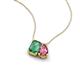 3 - Arika 1.26 ctw Emerald Shape Created Alexandrite with Pear Shape Pink Tourmaline Toi Et Moi Women Pendant Necklace 