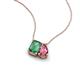 3 - Arika 1.26 ctw Emerald Shape Created Alexandrite with Pear Shape Pink Tourmaline Toi Et Moi Women Pendant Necklace 