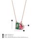 4 - Arika 1.26 ctw Emerald Shape Created Alexandrite with Pear Shape Pink Tourmaline Toi Et Moi Women Pendant Necklace 