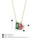 4 - Arika 1.26 ctw Emerald Shape Created Alexandrite with Pear Shape Pink Tourmaline Toi Et Moi Women Pendant Necklace 