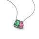 3 - Arika 1.26 ctw Emerald Shape Created Alexandrite with Pear Shape Pink Tourmaline Toi Et Moi Women Pendant Necklace 