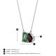 4 - Arika 1.36 ctw Emerald Shape Created Alexandrite with Pear Shape Red Garnet Toi Et Moi Women Pendant Necklace 