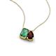 3 - Arika 1.36 ctw Emerald Shape Created Alexandrite with Pear Shape Red Garnet Toi Et Moi Women Pendant Necklace 