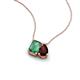 3 - Arika 1.36 ctw Emerald Shape Created Alexandrite with Pear Shape Red Garnet Toi Et Moi Women Pendant Necklace 