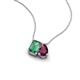 3 - Arika 1.36 ctw Emerald Shape Created Alexandrite with Pear Shape Rhodolite Garnet Toi Et Moi Women Pendant Necklace 
