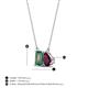 4 - Arika 1.36 ctw Emerald Shape Created Alexandrite with Pear Shape Rhodolite Garnet Toi Et Moi Women Pendant Necklace 