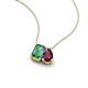 3 - Arika 1.36 ctw Emerald Shape Created Alexandrite with Pear Shape Rhodolite Garnet Toi Et Moi Women Pendant Necklace 