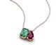 3 - Arika 1.36 ctw Emerald Shape Created Alexandrite with Pear Shape Rhodolite Garnet Toi Et Moi Women Pendant Necklace 