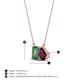 4 - Arika 1.36 ctw Emerald Shape Created Alexandrite with Pear Shape Rhodolite Garnet Toi Et Moi Women Pendant Necklace 