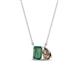 1 - Arika 1.16 ctw Emerald Shape Created Alexandrite with Pear Shape Smoky Quartz Toi Et Moi Women Pendant Necklace 