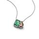 3 - Arika 1.16 ctw Emerald Shape Created Alexandrite with Pear Shape Smoky Quartz Toi Et Moi Women Pendant Necklace 