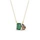 1 - Arika 1.16 ctw Emerald Shape Created Alexandrite with Pear Shape Smoky Quartz Toi Et Moi Women Pendant Necklace 