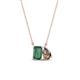 1 - Arika 1.16 ctw Emerald Shape Created Alexandrite with Pear Shape Smoky Quartz Toi Et Moi Women Pendant Necklace 