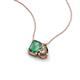 3 - Arika 1.16 ctw Emerald Shape Created Alexandrite with Pear Shape Smoky Quartz Toi Et Moi Women Pendant Necklace 