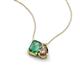 3 - Arika 1.16 ctw Emerald Shape Created Alexandrite with Pear Shape Smoky Quartz Toi Et Moi Women Pendant Necklace 