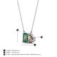 4 - Arika 1.16 ctw Emerald Shape Created Alexandrite with Pear Shape Smoky Quartz Toi Et Moi Women Pendant Necklace 