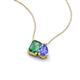3 - Arika 1.26 ctw Emerald Shape Created Alexandrite with Pear Shape Tanzanite Toi Et Moi Women Pendant Necklace 