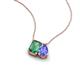 3 - Arika 1.26 ctw Emerald Shape Created Alexandrite with Pear Shape Tanzanite Toi Et Moi Women Pendant Necklace 