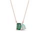 1 - Arika 1.06 ctw Emerald Shape Created Alexandrite with Pear Shape Opal Toi Et Moi Women Pendant Necklace 