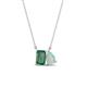 1 - Arika 1.06 ctw Emerald Shape Created Alexandrite with Pear Shape Opal Toi Et Moi Women Pendant Necklace 